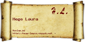 Hege Laura névjegykártya